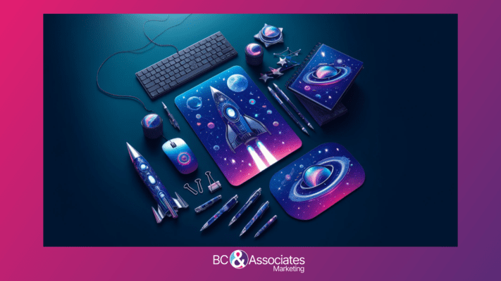 Office supplies galaxy themed